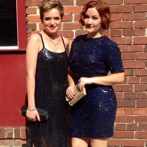 Vintage Blue beaded party dress